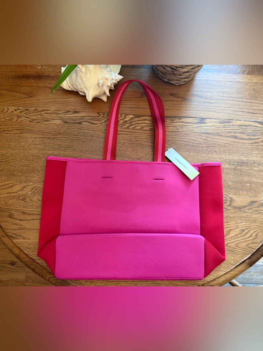 Summersalt Pink & Red Neoprene Tote